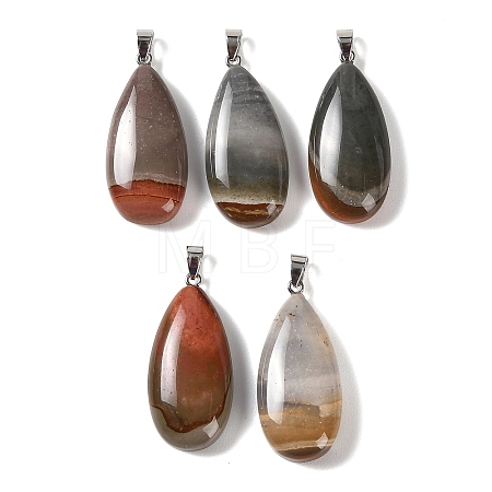 Natural American Picture Jasper Pendants GG-CBACB71-02P-09-1