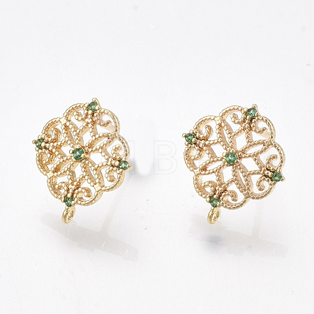 Brass Stud Earring Findings KK-T038-491B-1