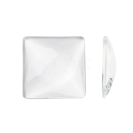 Transparent Glass Square Cabochons GGLA-A001-25mm-1