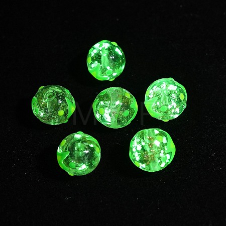Luminous Handmade Enamel Gold Sand Glass Beads Strands LAMP-U004-08B-1