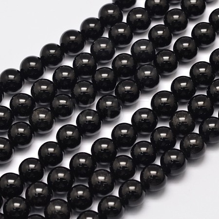 Natural Eyeless Obsidian Beads Strands X-G-K123-06-10mm-1