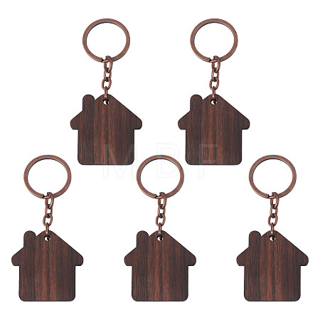 Walnut Wood Pendant Keychains KEYC-TAC0034-06D-1