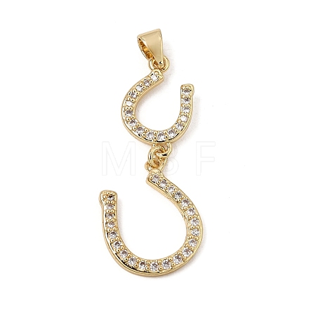 Brass Micro Pave Clear Cubic Zirconia Pendants CU-CBA7D12-12G-1