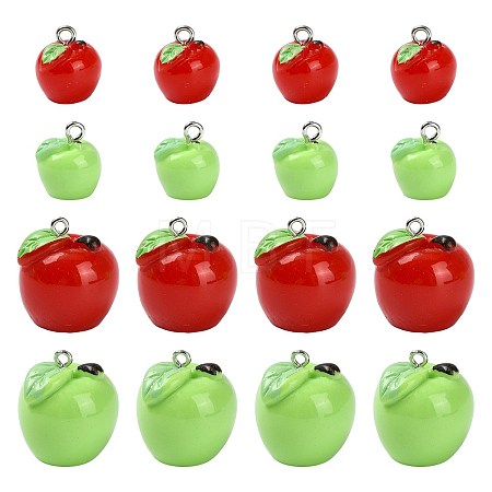 20Pcs 4 Styles Spray Painted Opaque Resin Pendants RESI-FS0002-42-1