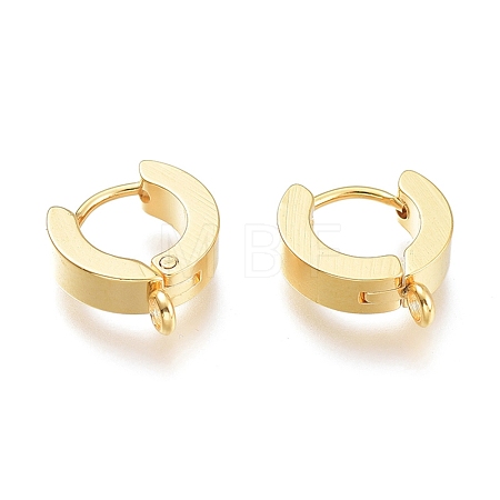 201 Stainless Steel Huggie Hoop Earrings Findings STAS-A167-01C-G-1