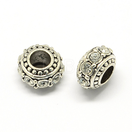 Alloy Rhinestone European Beads MPDL-R036-01C-1