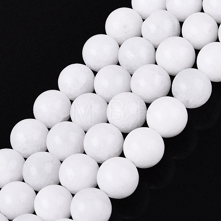 Dyed Natural White Jade Round Bead Strands G-Q937-6mm-20-1