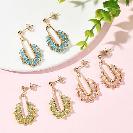 3 Pairs 3 Colors 304 Stainless Steel Dangle Stud Earring Sets for Women EJEW-MZ00756-1