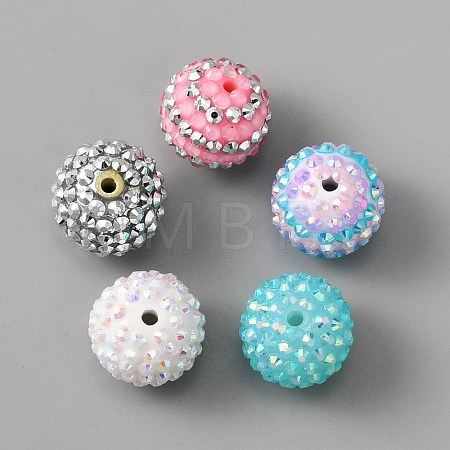 20Pcs Resin Rhinestone Beads RESI-WH0001-03B-1