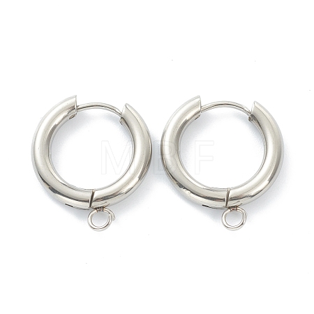 Tarnish Resistant 201 Stainless Steel Huggie Hoop Earring Findings STAS-P283-01E-P-1