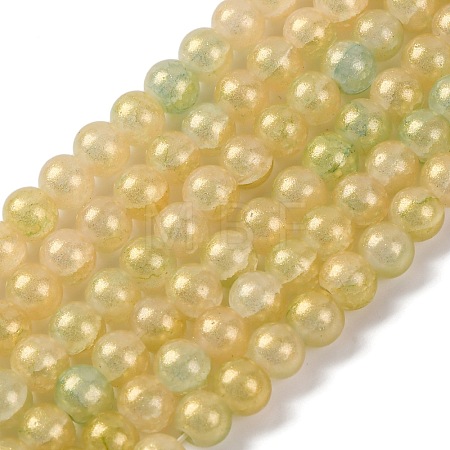 Baking Paint Crackle Glass Bead Strands DGLA-R053-04F-1