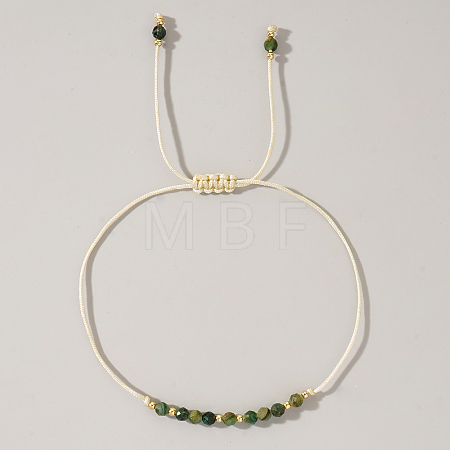 Natural Birthstone Braided Bead Bracelets for Women VA8051-5-1