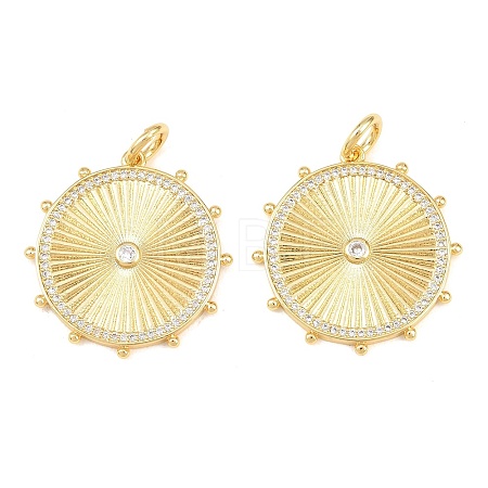 Brass Micro Pave Cubic Zirconia Pendants KK-C162-062G-02-1