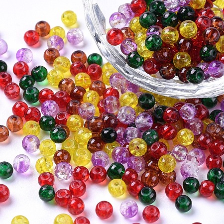 Baking Paint Crackle Glass Beads DGLA-X0006-4mm-05-1
