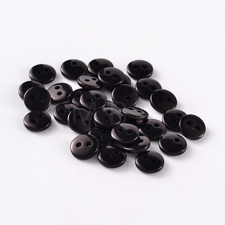 2-Hole Flat Round Resin Sewing Buttons for Costume Design BUTT-E119-18L-13-1