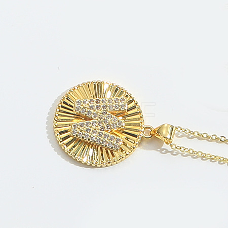 Brass Micro Pave Cubic Zirconia Necklaces FS-WG1D774-23-1