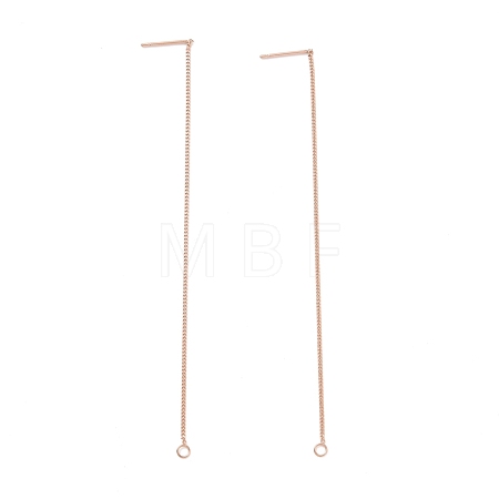 Ion Plating(IP) 304 Stainless Steel Stud Earring Finding X-STAS-E161-07RG-1
