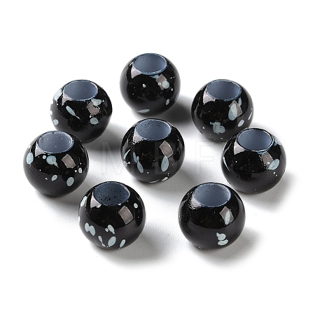 Spray Painted ABS Plastic European Beads KY-G033-01B-11-1