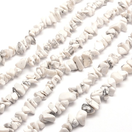 Synthetic White Howlite Chip Bead Strands X-G-M205-53-1