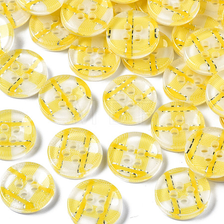 Resin Buttons BUTT-N017-01G-1