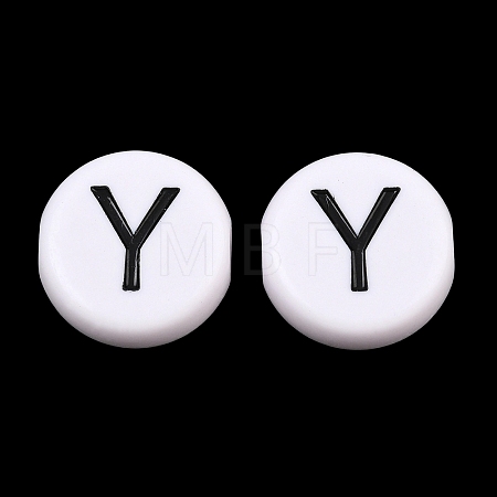 Opaque Acrylic European Beads AC-CBA3BDD-01Y-1