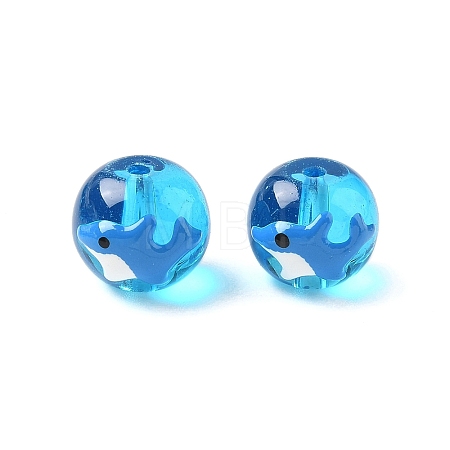 Ocean Theme Handmade Glass Enamel Beads LAMP-D304-02A-1