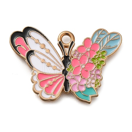 Animal Flower Alloy Enamel Pendants ENAM-Q508-01E-1