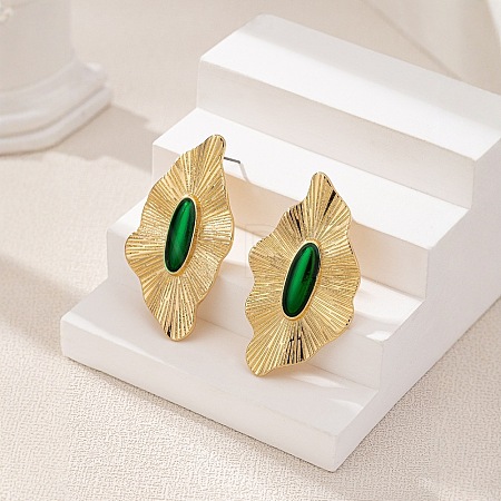 Zinc Alloy Enamel Stud Earrings FS-WG35A62-01-1