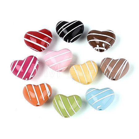 Opaque Acrylic Enamel Beads SACR-T018-17M-1