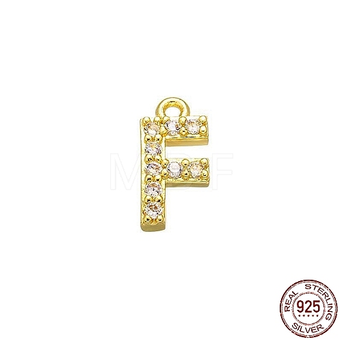 Real 18K Gold Plated 925 Sterling Silver Micro Pave Clear Cubic Zirconia Charms STER-P054-10G-F-1