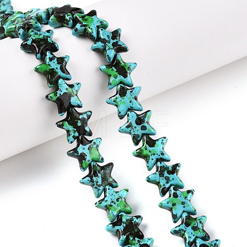 Spray Painted Synthetic Turquoise Beads Strands UNKW-T001-11B-1