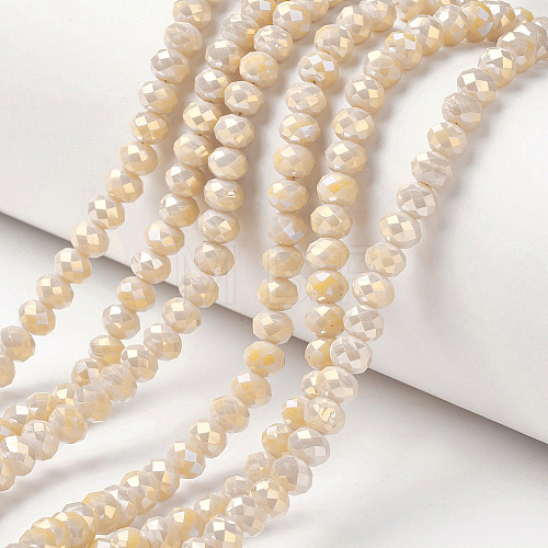 Electroplate Opaque Glass Beads Strands EGLA-A034-P4mm-T12-1