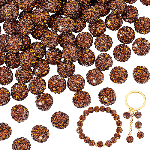   100Pcs Pave Disco Ball Beads RB-PH0001-25D-1