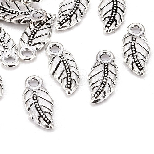 Antique Silver Tibetan Silver Leaf Pendants X-LF0225Y-1