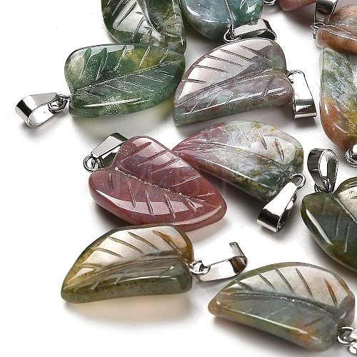 Natural Indian Agate Pendants G-B127-01P-04-1