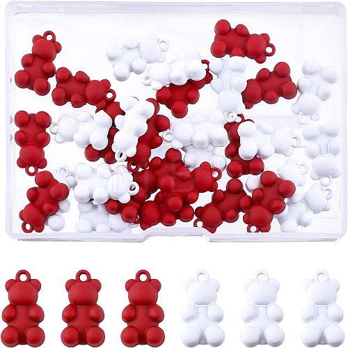 SUPERFINDINGS 40Pcs 2 Color Spray Painted Alloy Pendants FIND-FH0003-04-1