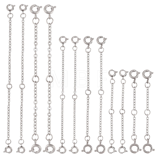   4 Sets 2 Styles 304 Stainless Steel Spring Ring Clasps STAS-PH0004-79-1