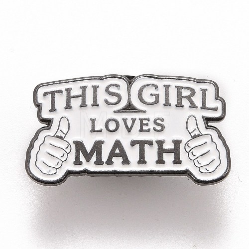 Word This Girl Loves Math Brooch JEWB-M023-14-1