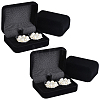 4Pcs Velvet Gift Cufflink Boxes with Hinged Lid and Black Inside CON-PH0003-64A-1