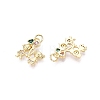 Brass Micro Pave Cubic Zirconia Pendants KK-N287-32A-G-2