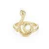 Snake Shape Rack Plating Alloy Cuff Rings RJEW-Q163-030A-RS-1