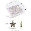 24Pcs 4 Colors Alloy Rhinestone Connector Charms ALRI-FS0001-13-4