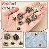 AHADERMAKER 24 Sets 4 Colors Alloy Snap Button FIND-GA0003-66-3