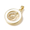 Brass Micro Pave Clear Cubic Zirconia with White Enamel Pendants CU-CBAA556-08C-2