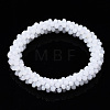 Faceted Opaque Glass Beads Stretch Bracelets BJEW-S144-002E-06-2