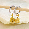 304 Stainless Steel Micro Pave Cubic Zirconia Hoop Dangle Earrings for Women WGE2C14-06-1