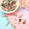 50Pcs 5 Colors Alloy Enamel Pendants ENAM-CJ0002-32-4