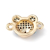 Brass Micro Pave Cubic Zirconia Connector Charms KK-M240-21-4