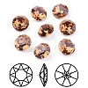 Pointed Back & Back Plated Glass Rhinestone Cabochons RGLA-J012-8mm-221-1