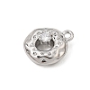 Brass Micro Pave Clear Cubic Zirconia Charms CU-CBA3D76-17P-2